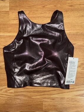 Lululemon Align Shimmer Crop Tank Top - Black with Purple Sheen